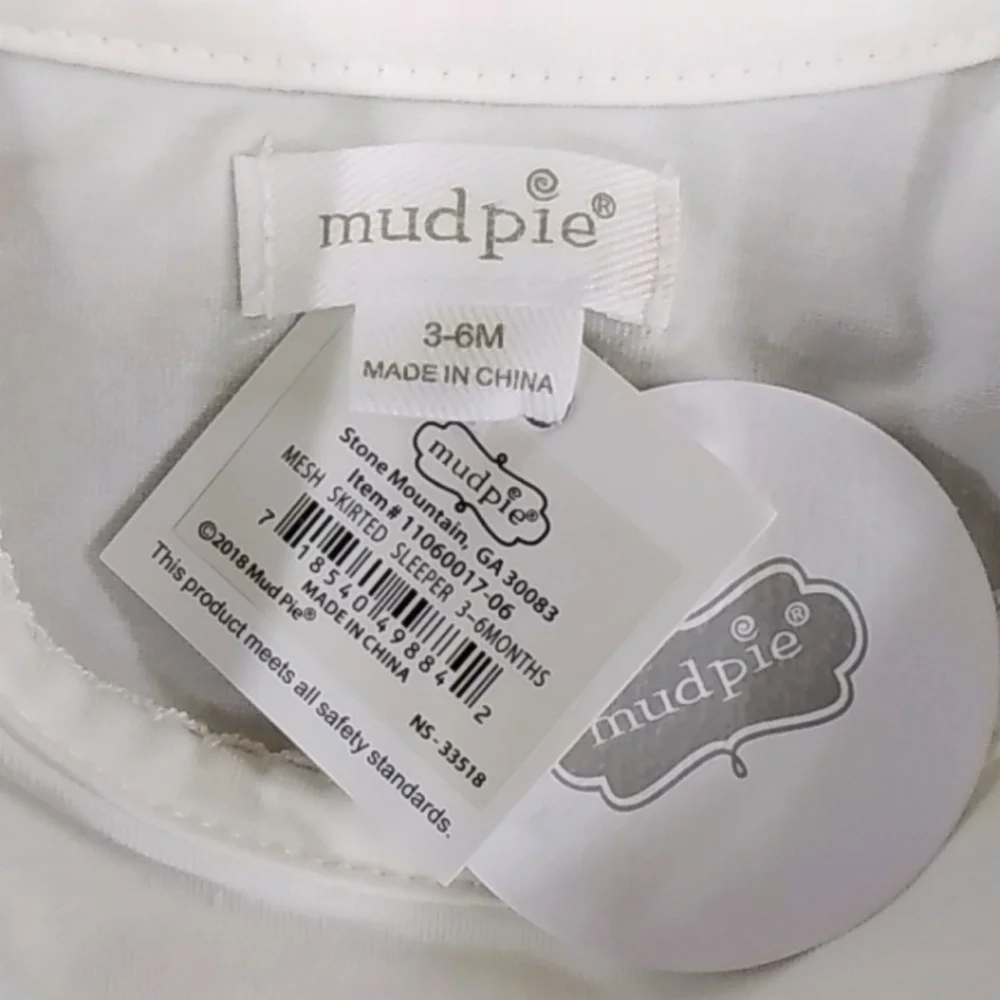 New With Tags!! Mud Pie Mesh Skirted Sleeper 4058p